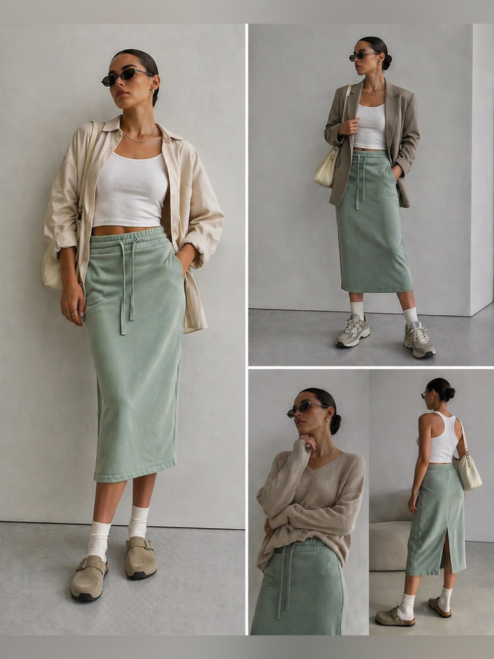 ZARA plush sweat skirt